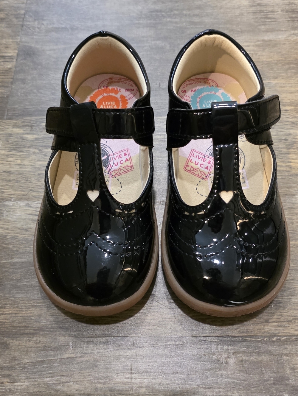 Livie & Luca Size 8 Toddler Black Patent Mary Jane Kids Shoes